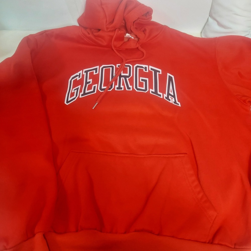 Red Georgia Bulldogs Hoodie‎ Sweatshirt Pullover Athletic Comfort Mens L